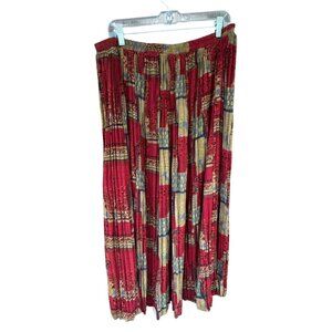 NWT Coldwater Creek VTG Maxi Skirt Size 1X Multicolor Floral Patchwork 100% Rayo